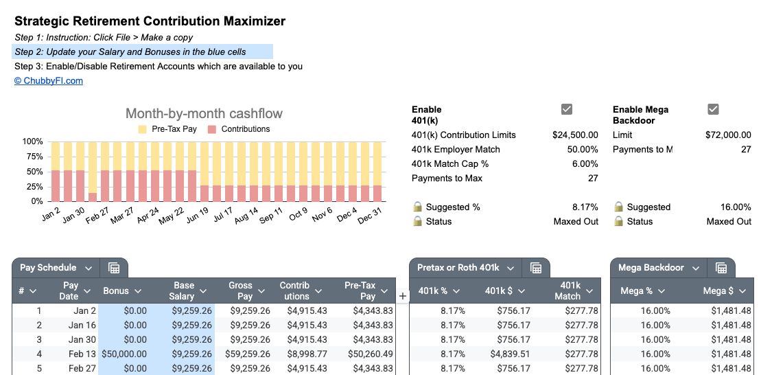 My 2026 Front-Loading Calculator (Google Sheets)
